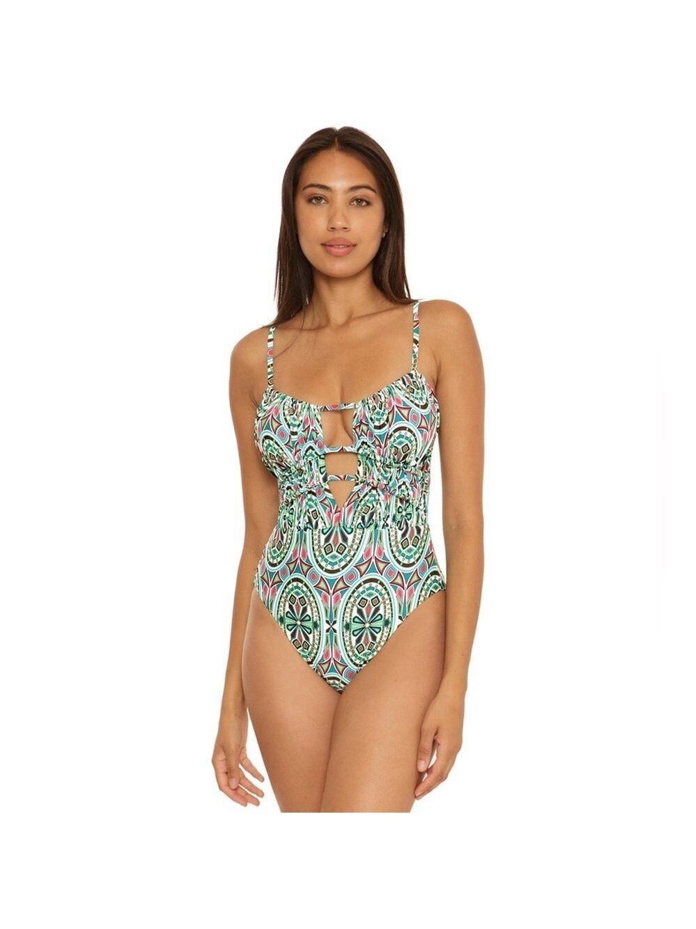 BECCA by Rebecca Virtue Mosaic Sarai Plunge One-Piece - NWT - size medium